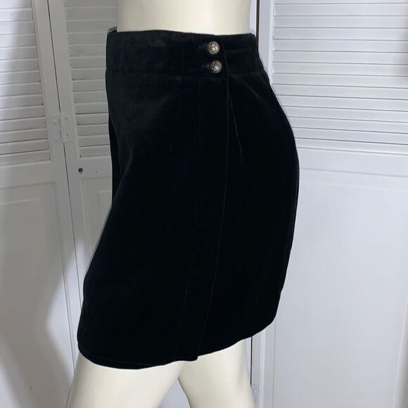 Ruff Hewn Black Velvet Mini A Line Wrap Skirt Size 12 - Picture 7 of 13